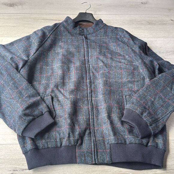 Peter Christian Harris Tweed® Harrington Jacket Navy size XL nwt - Picture 7 of 9